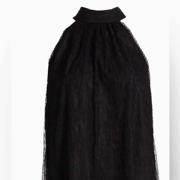 NWT- Alice + Olivia Gathered Halter Top - Black Size XS